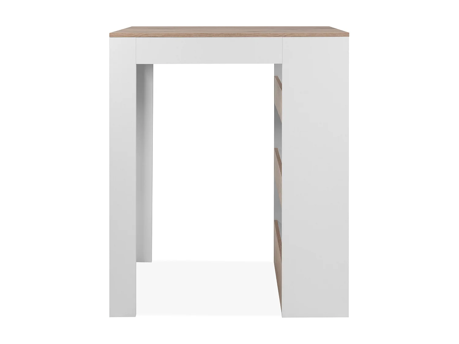 Table à manger 3 étagères de rangement décor chêne viking et blanc L92cm - TAMPA