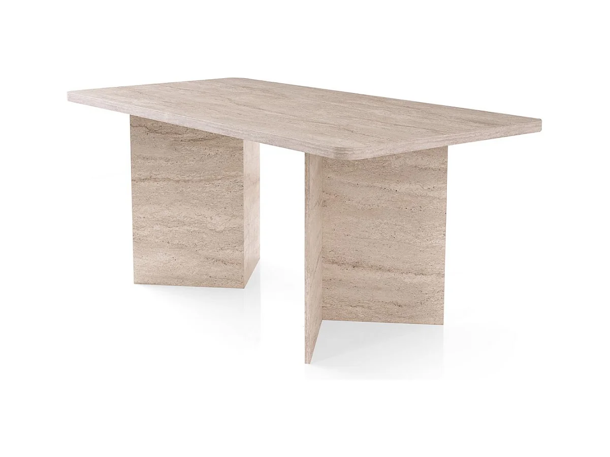 Table à manger avec plateau rectangulaire et 2 pieds L180 cm - LOFT