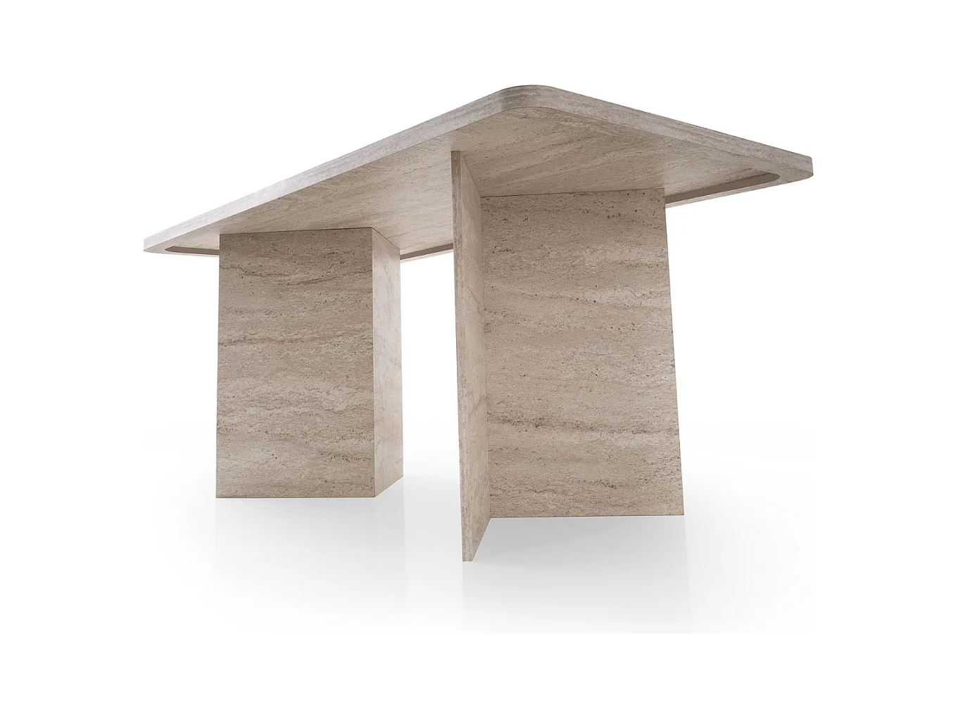 Table à manger avec plateau rectangulaire et 2 pieds L180 cm - LOFT