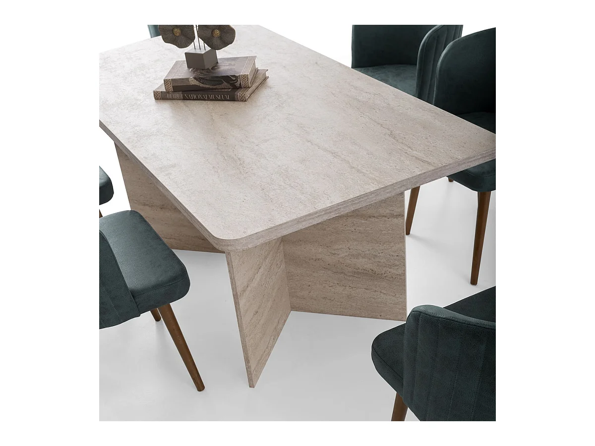 Table à manger avec plateau rectangulaire et 2 pieds L180 cm - LOFT