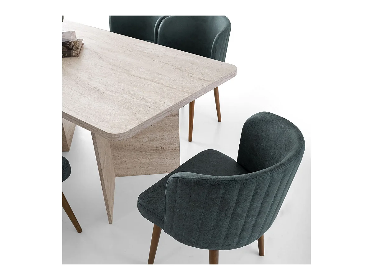 Table à manger avec plateau rectangulaire et 2 pieds L180 cm - LOFT