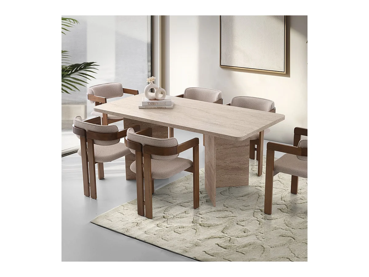 Table à manger avec plateau rectangulaire et 2 pieds L180 cm - LOFT