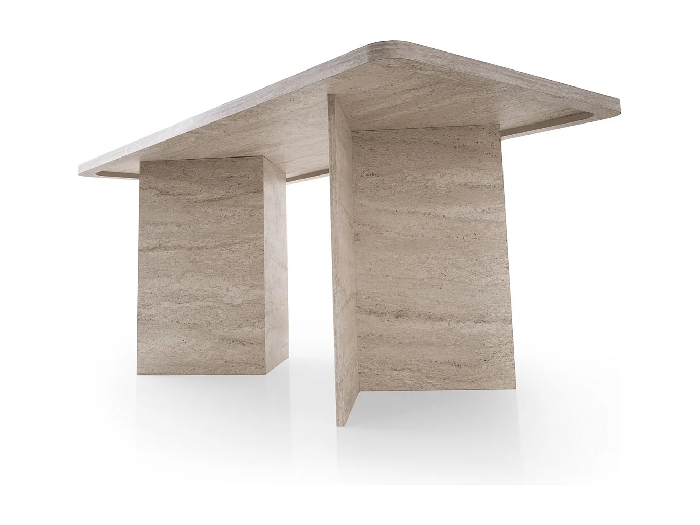 Table à manger avec plateau rectangulaire et 2 pieds L180 cm - LOFT