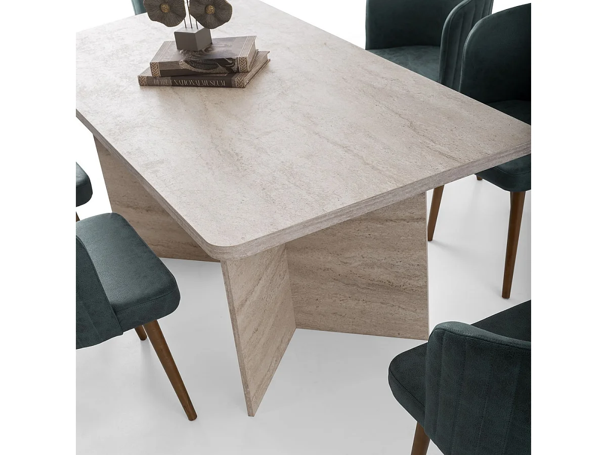 Table à manger avec plateau rectangulaire et 2 pieds L180 cm - LOFT