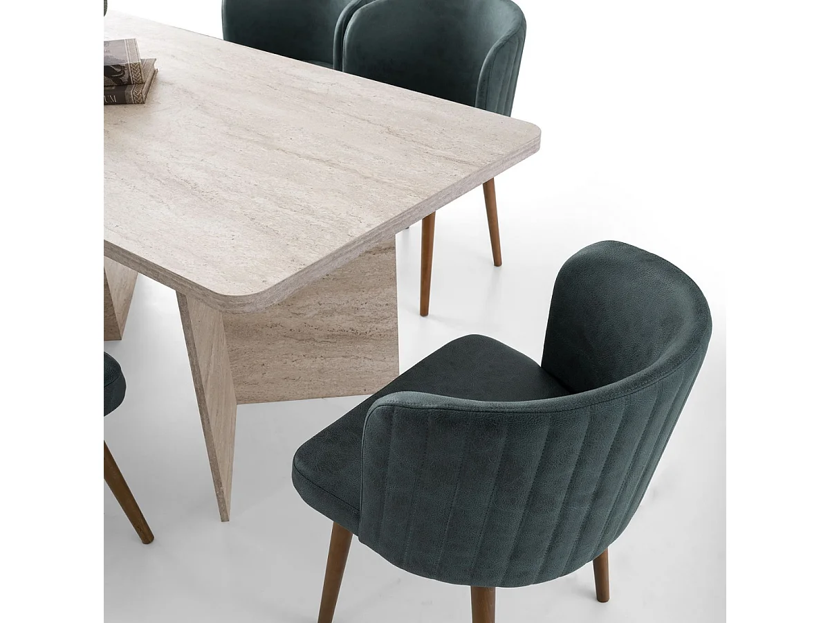 Table à manger avec plateau rectangulaire et 2 pieds L180 cm - LOFT