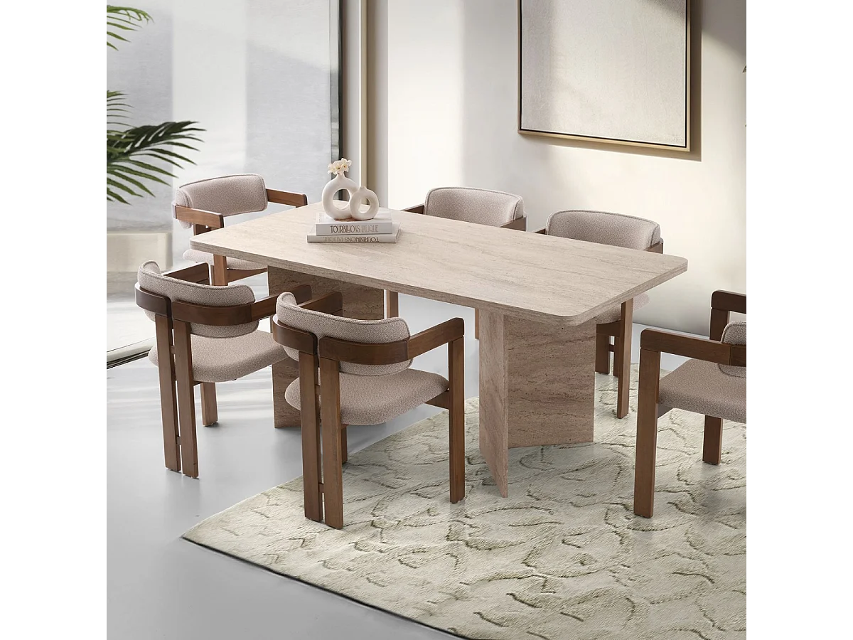 Esstisch mit rechteckiger Platte und 2 Beinen L180 cm - LOFT