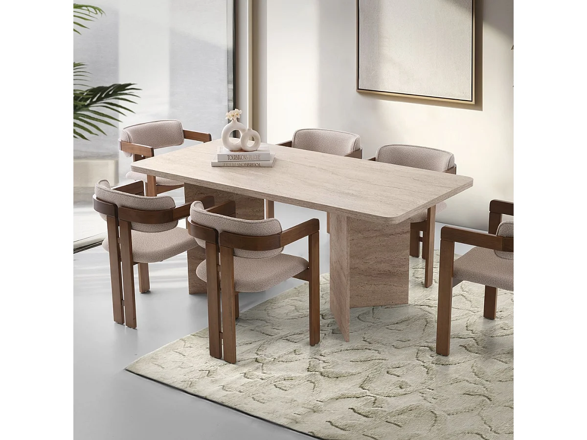 Eettafel met rechthoekig blad en 2 poten L180 cm - LOFT