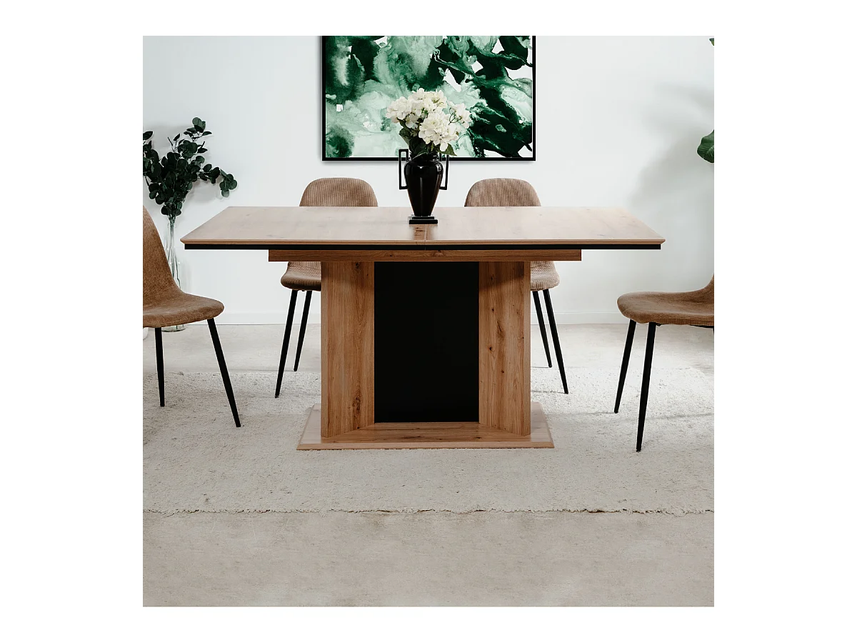 Table à manger extensible de 160 à 200 cm, ouverture automatique - NOVARA