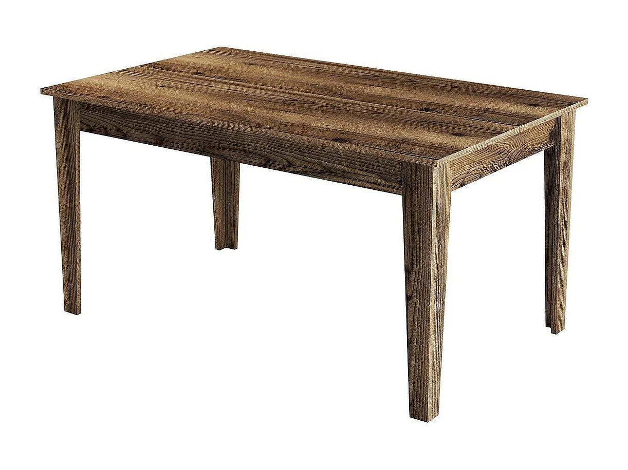 Table à manger avec rangements décor noyer L145 cm - MILAN