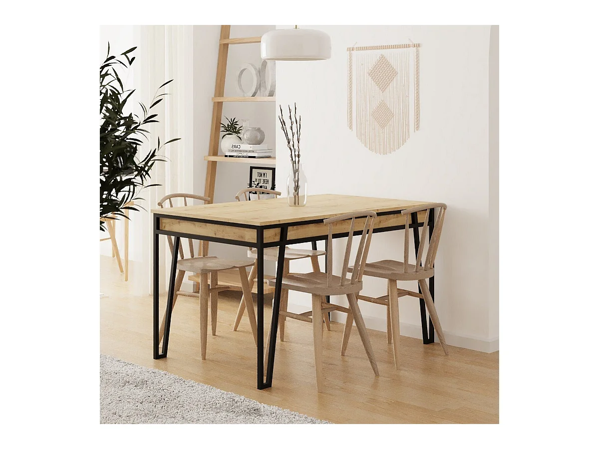 Table à manger extensible de 132 à 170 cm gris anthracite - PAL