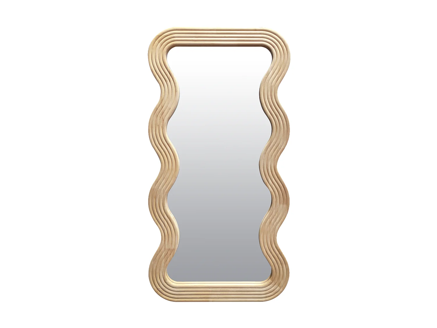 Miroir vagues bois clair 60x120cm
