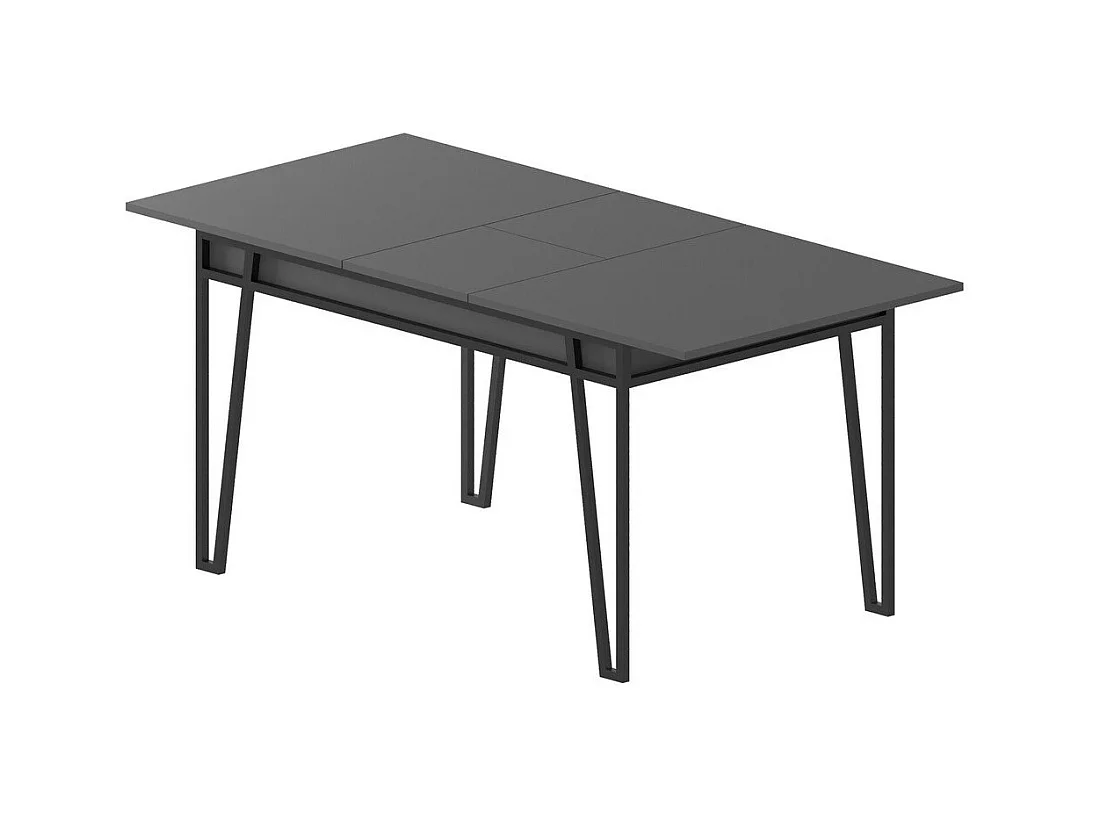 Table à manger extensible de 132 à 170 cm gris anthracite - PAL