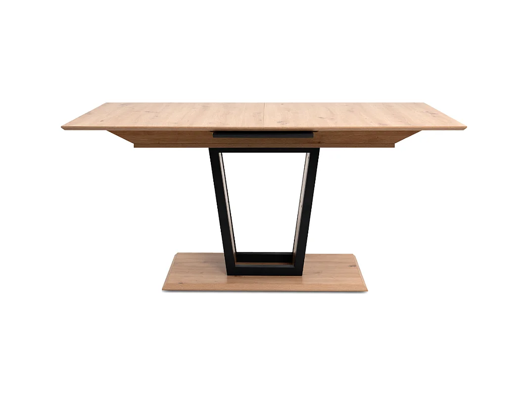 Uitschuifbare eettafel van 160 tot 200 cm, decor artisan eik en zwart – SORIA