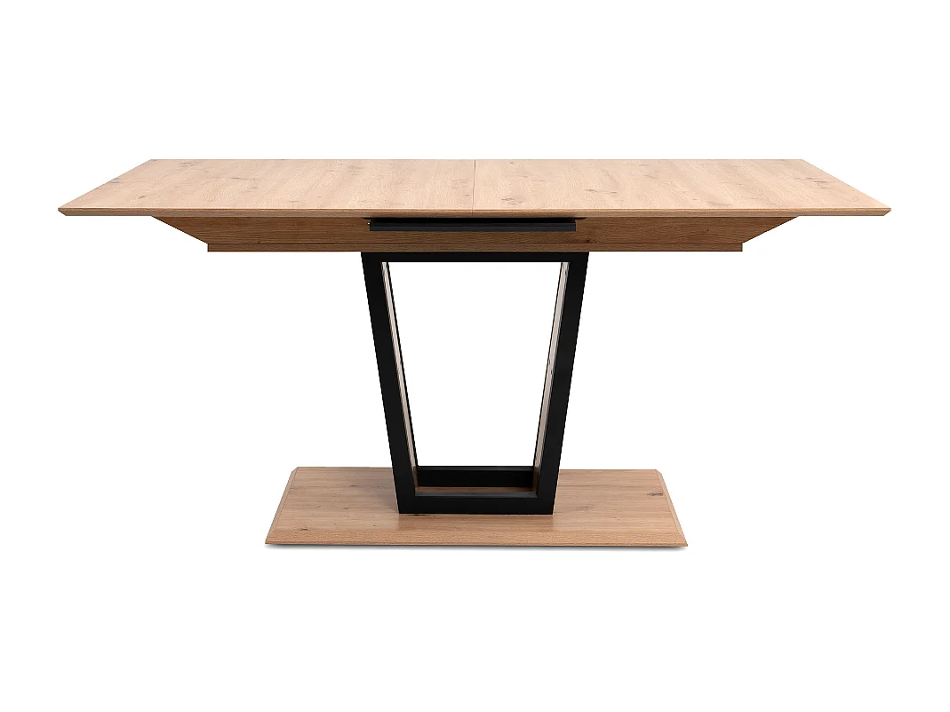 Table à manger extensible de 160 à 200 cm décor chêne artisan et noir - SORIA