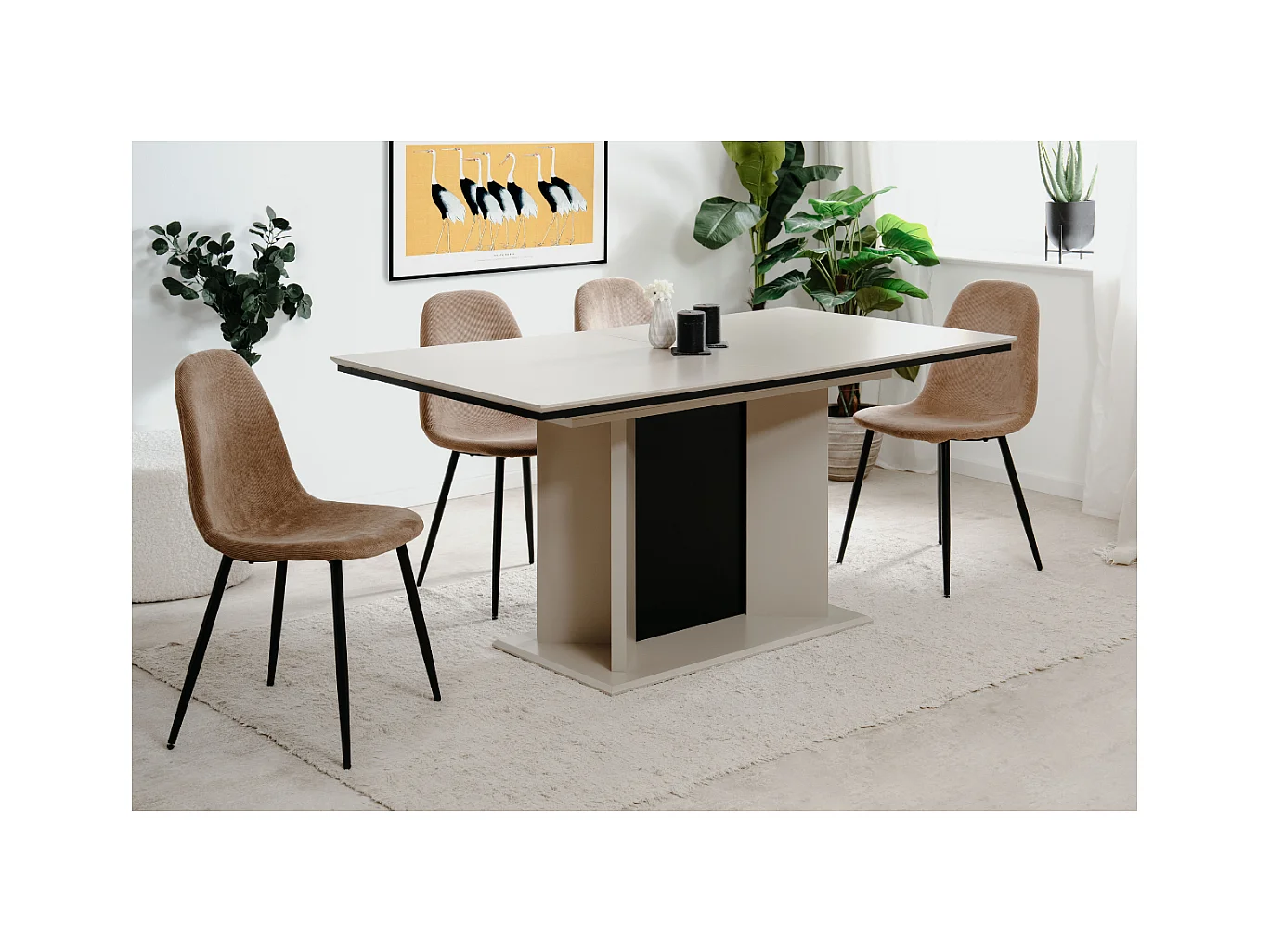 Uitschuifbare eettafel van 160 tot 200 cm met automatische opening – NOVARA