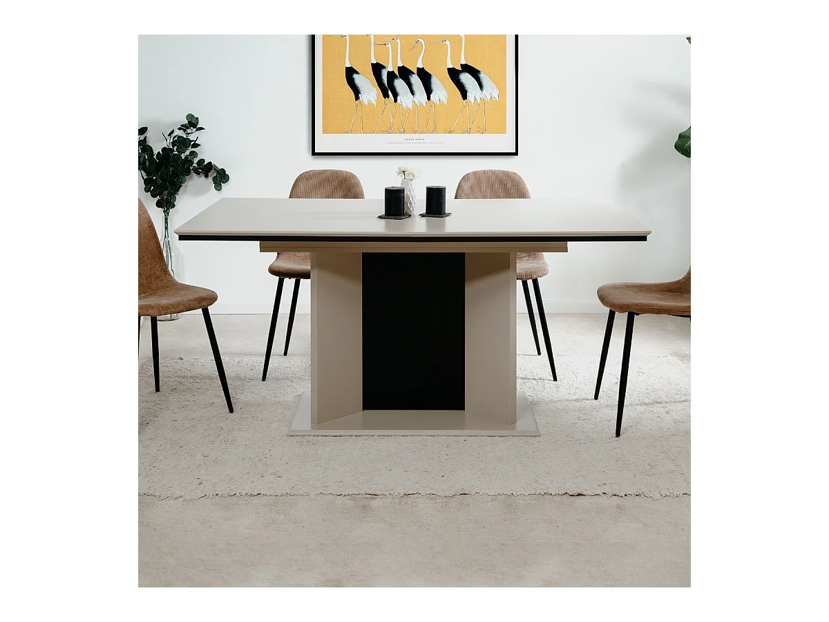 Table à manger extensible de 160 à 200 cm, ouverture automatique - NOVARA