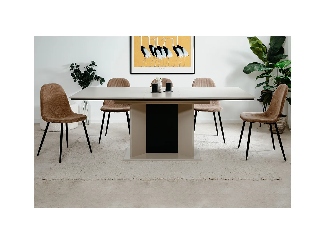 Table à manger extensible de 160 à 200 cm, ouverture automatique - NOVARA