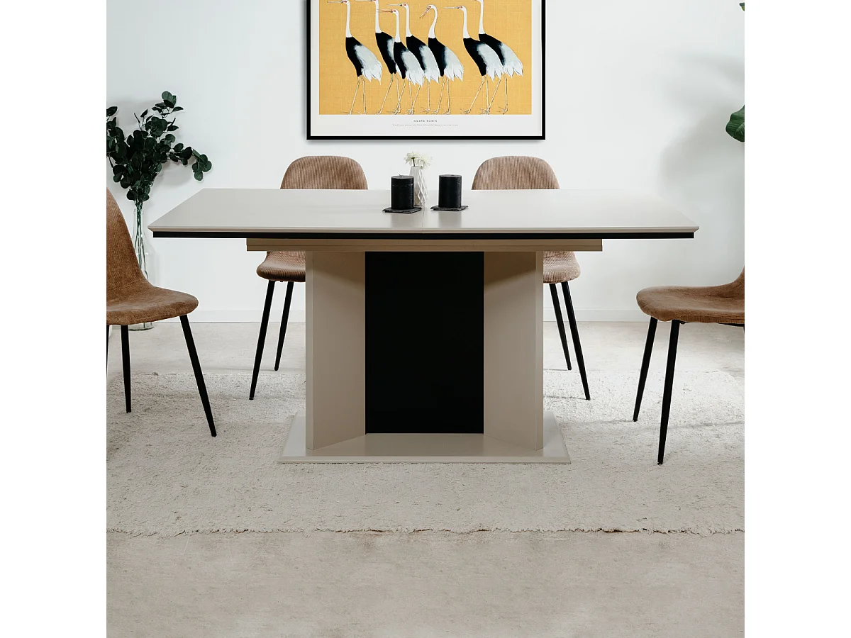 Table à manger extensible de 160 à 200 cm, ouverture automatique - NOVARA