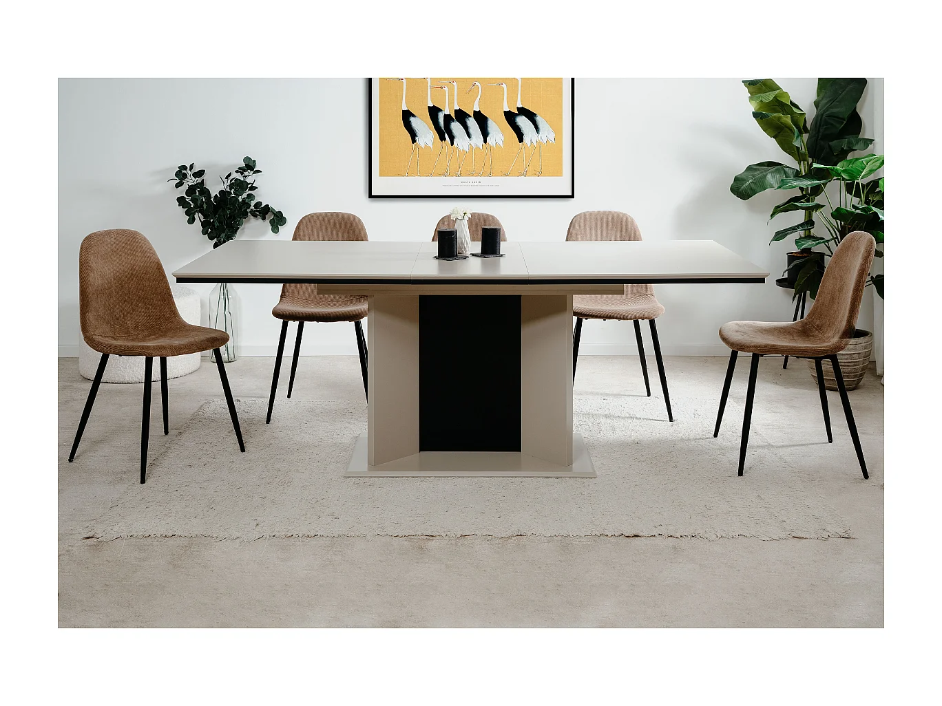 Table à manger extensible de 160 à 200 cm, ouverture automatique - NOVARA