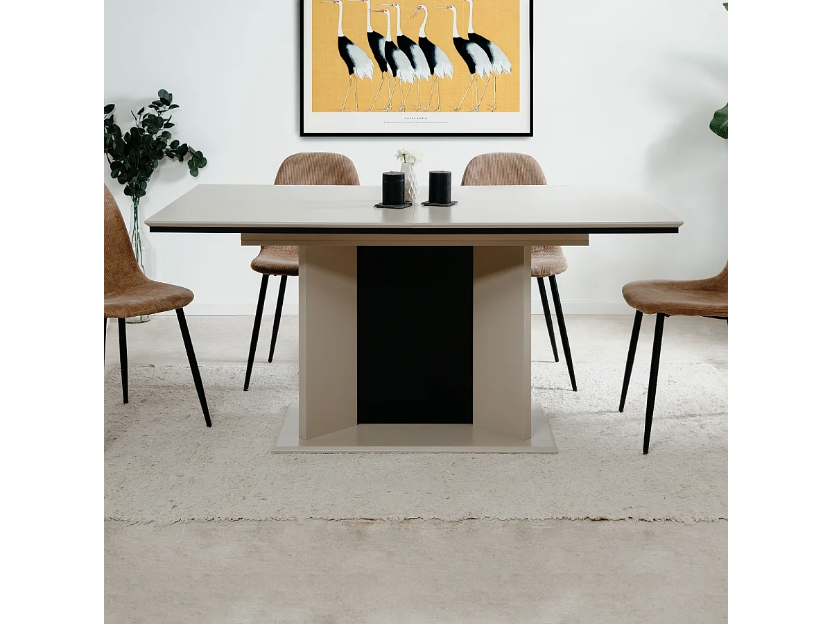 Uitschuifbare eettafel van 160 tot 200 cm met automatische opening – NOVARA