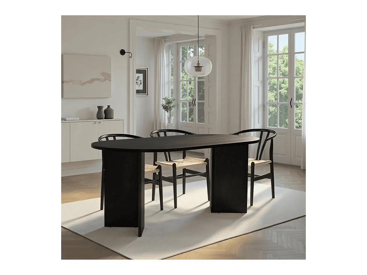 Table à manger avec bords arrondis L180 cm - SABLE