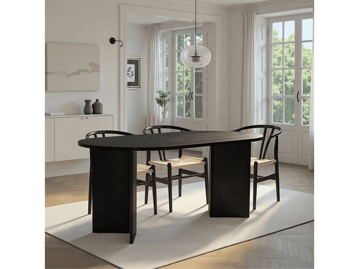 Table à manger avec bords arrondis L180 cm - SABLE