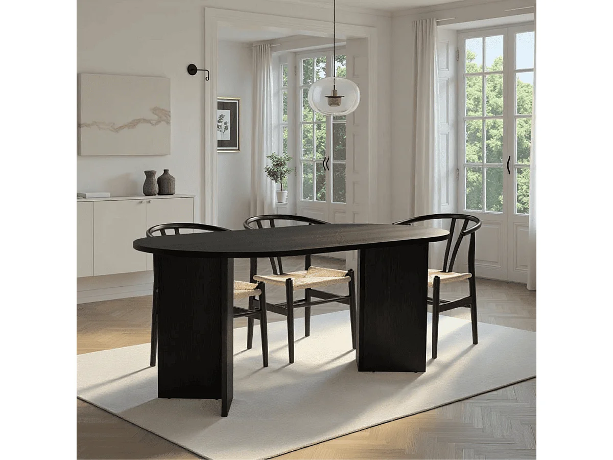 Table à manger avec bords arrondis L180 cm - SABLE