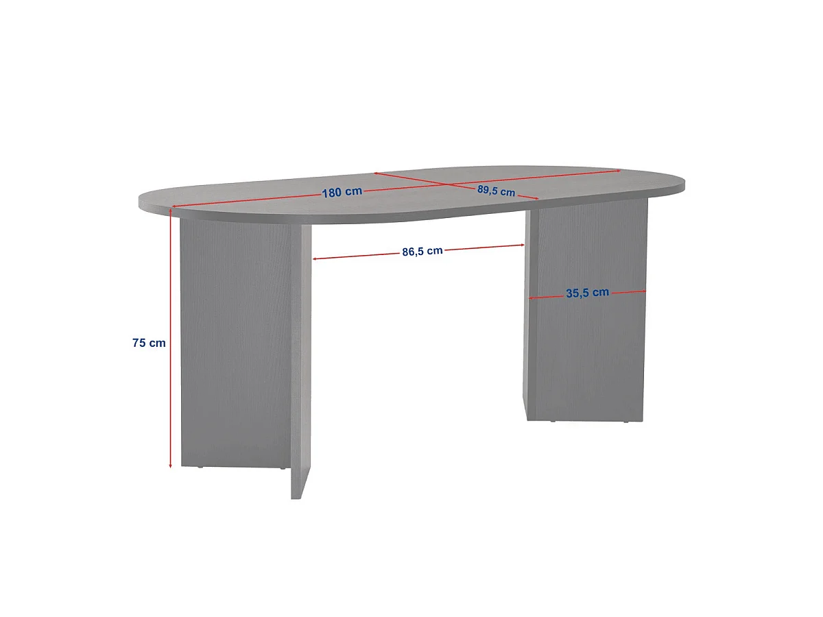 Esstisch mit abgerundeten Kanten L180 cm - SABLE