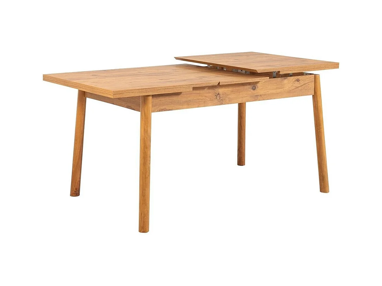 Table à manger extensible de 120 à 150 cm décor pin atlantique - SANTIAGO