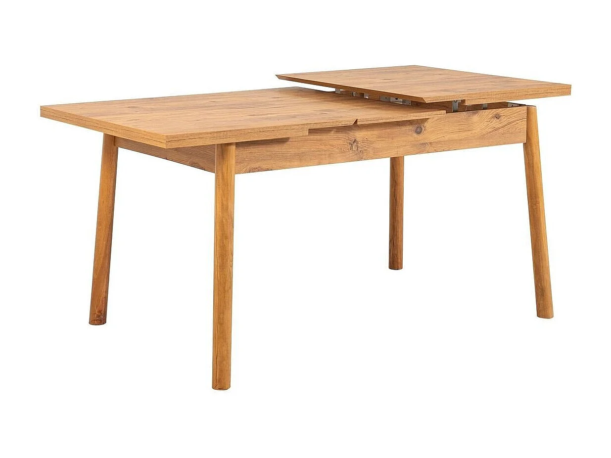Table à manger extensible de 120 à 150 cm décor pin atlantique - SANTIAGO