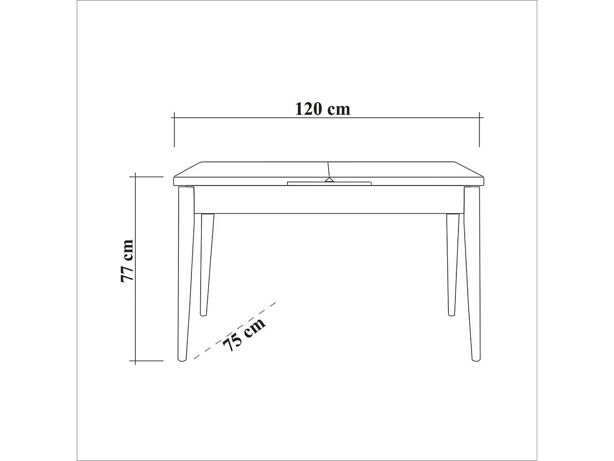 Table à manger extensible de 120 à 150 cm décor pin atlantique - SANTIAGO
