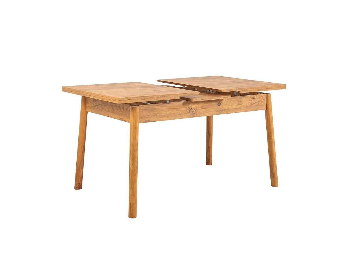 Mesa de jantar extensível de 120 a 150 cm decorada em pinho atlântico - SANTIAGO