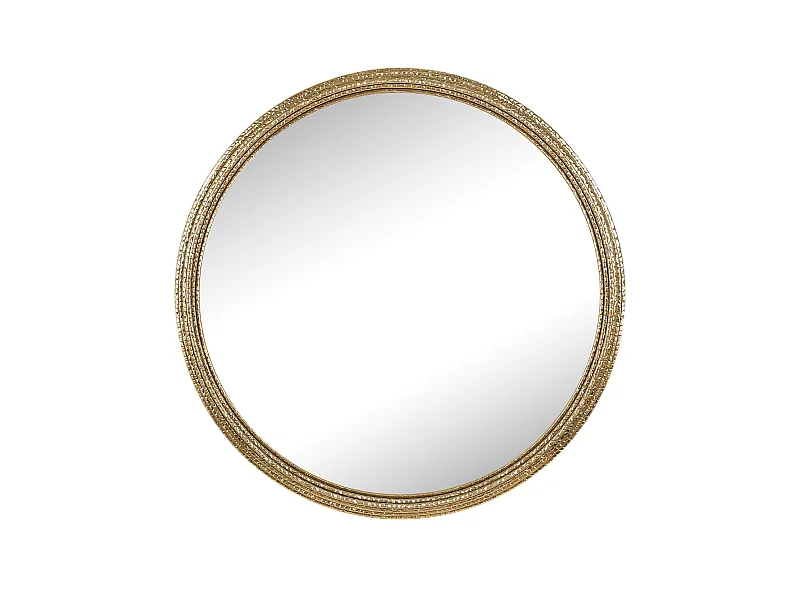Miroir métal doré diam 80cm