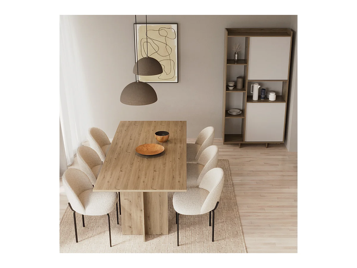 Table extensible de 166 à 200 cm décor chêne royal foncé - LEAD