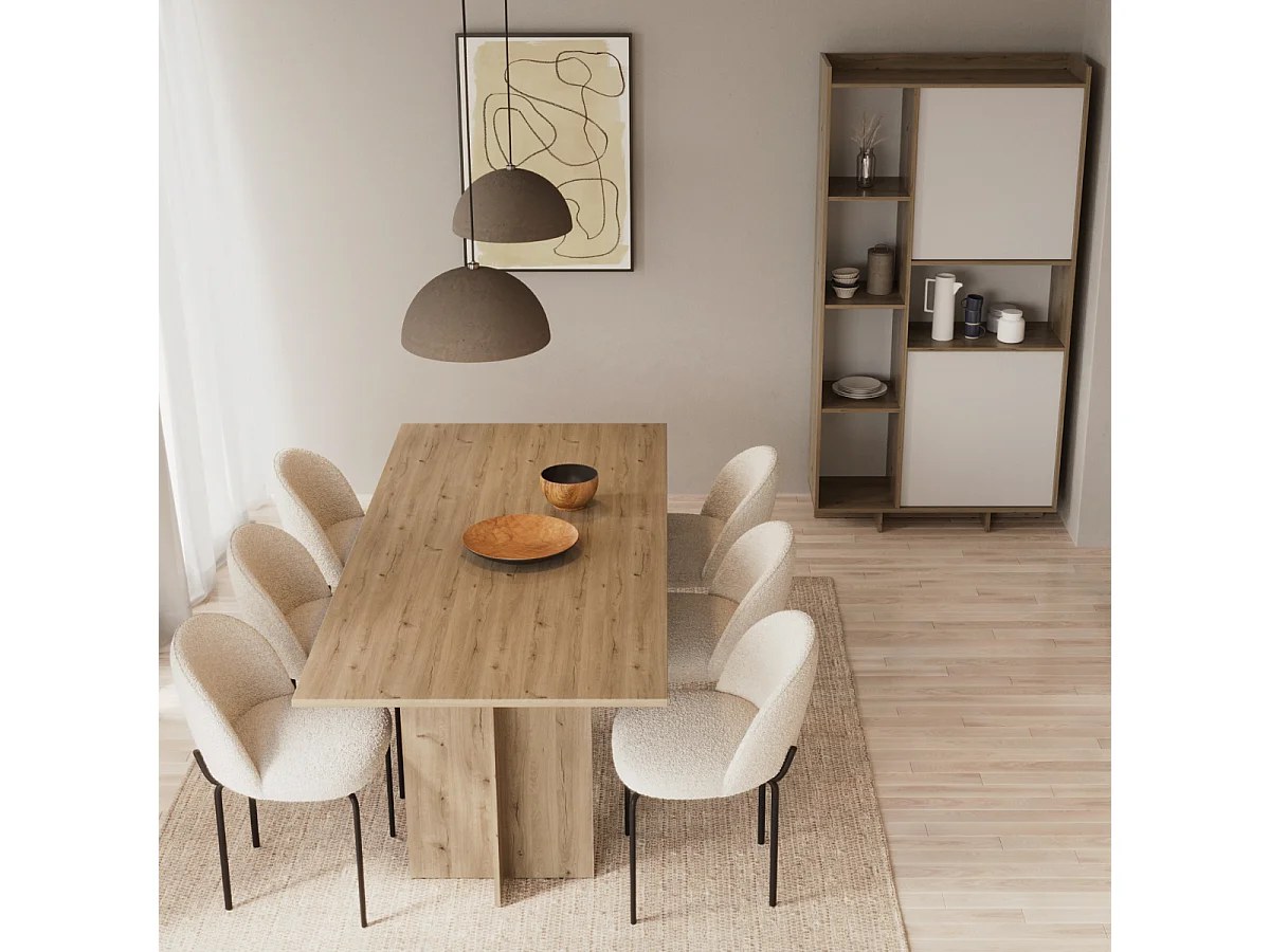 Table extensible de 166 à 200 cm décor chêne royal foncé - LEAD