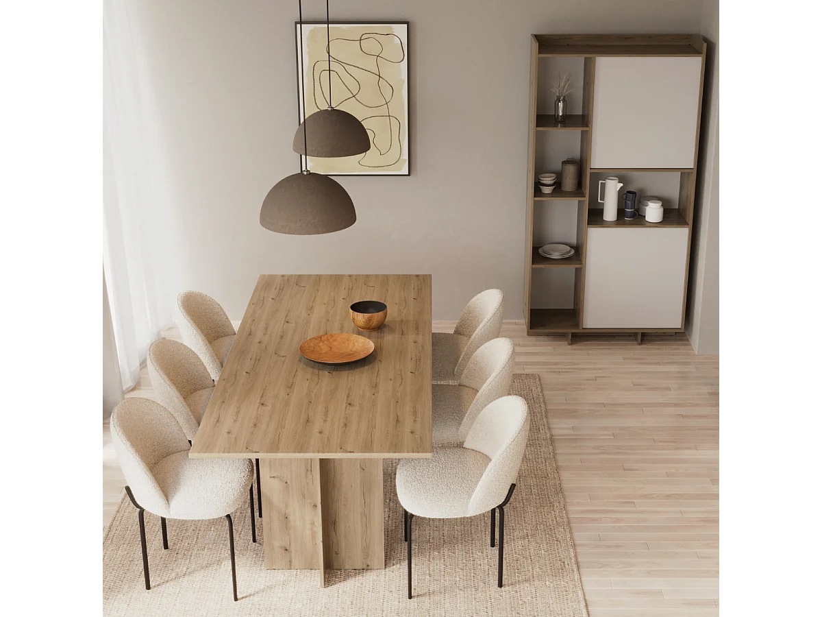 Table extensible de 166 à 200 cm décor chêne royal foncé - LEAD