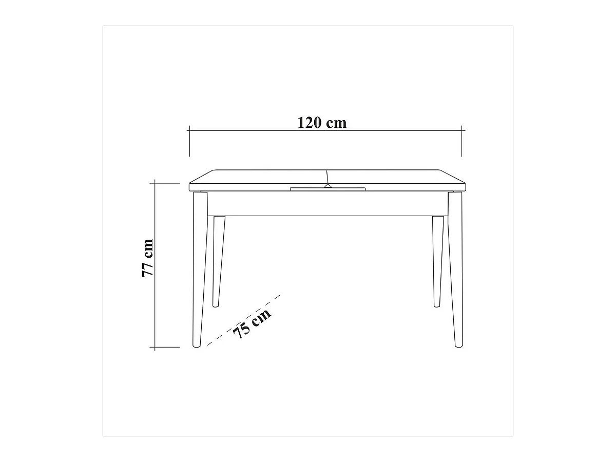 Table à manger extensible de 120 à 150 cm décor pin atlantique - SANTIAGO