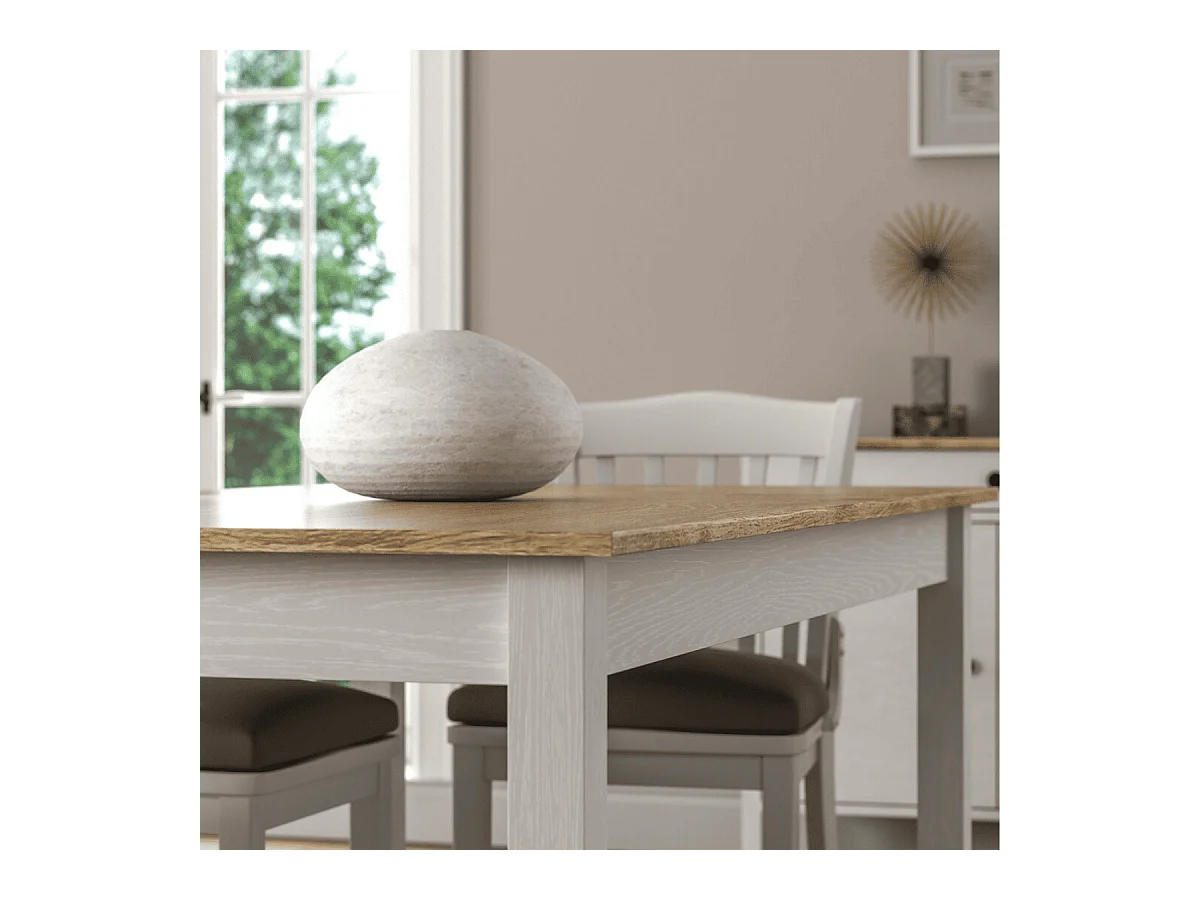 Table à manger décor bois et pieds blanc L180 cm - NORI