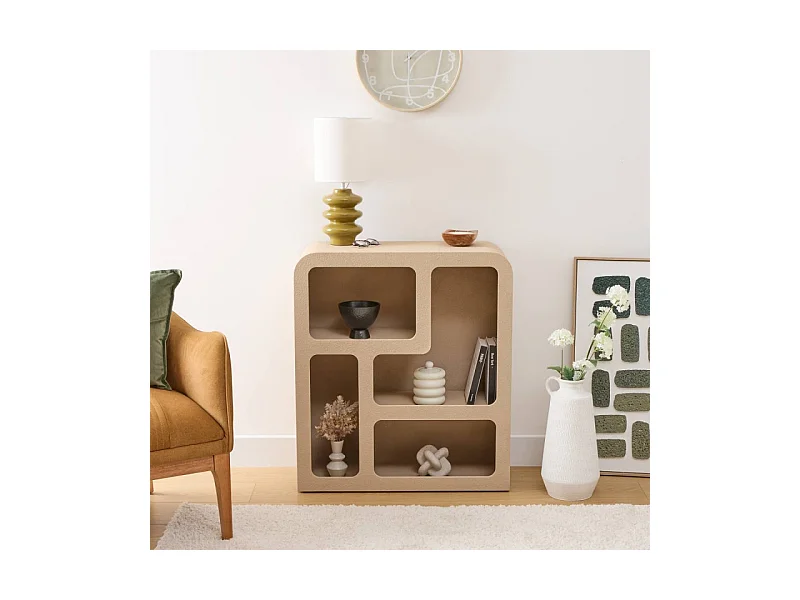 Étagère 4 Niches Design "Soleya" 85cm Beige