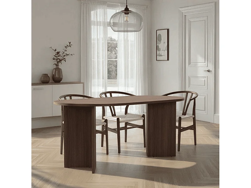 Table à manger avec bords arrondis L180 cm - SABLE