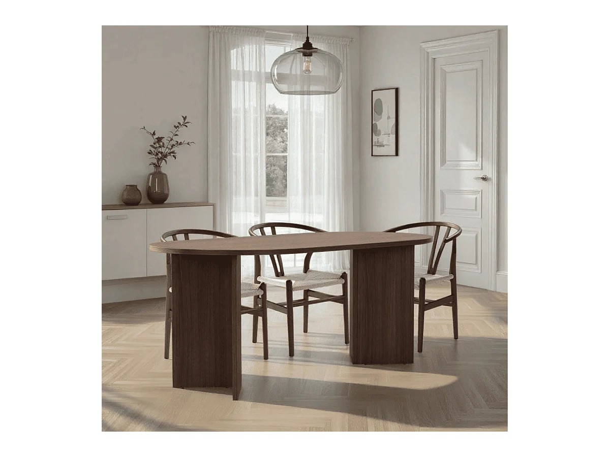 Table à manger avec bords arrondis L180 cm - SABLE
