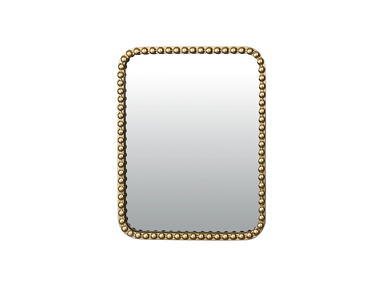 Miroir métal doré rectangulaire perles 35x45cm