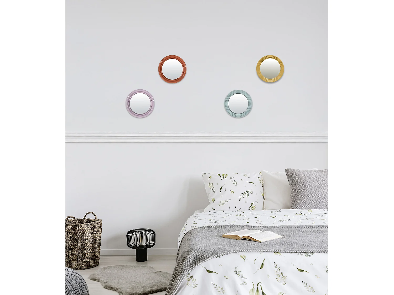 Miroir color rond lilas 14,5cm