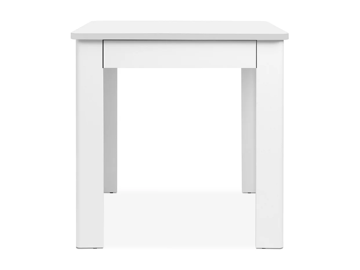 Table à manger avec plateau carré 80x80 cm et 1 tiroir de rangement - SKARA