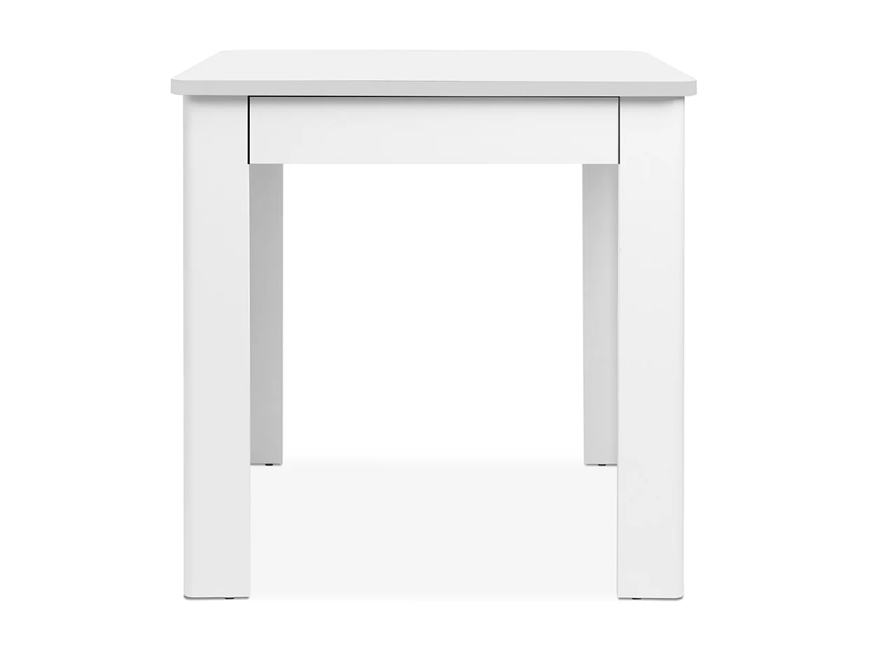 Eettafel met vierkant tafelblad van 80x80 cm en 1 opbergla - SKARA