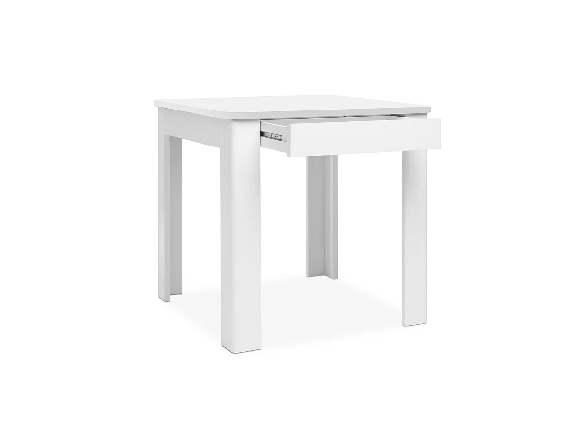 Tavolo da pranzo con piano quadrato 80x80 cm e 1 cassetto contenitore - SKARA