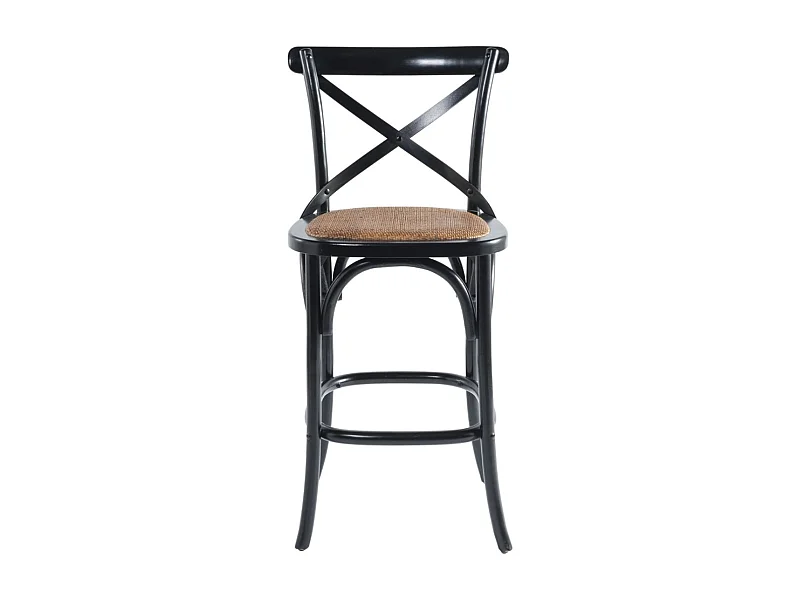 Tellersstoel van massief hout en webbing L50 cm - BISTROT