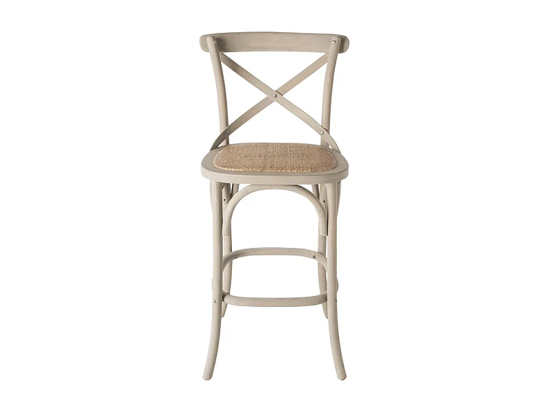 Tellersstoel van massief hout en webbing L50 cm - BISTROT