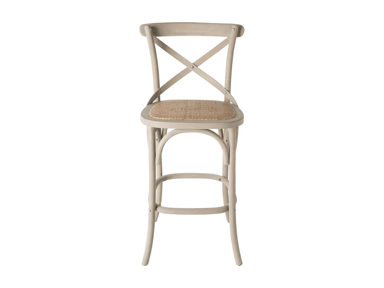 Sedia da banco in legno massiccio e paglia di Vienna L50 cm - BISTROT