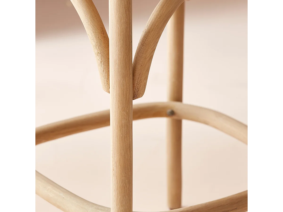 Sedia da banco in legno massiccio e paglia di Vienna L50 cm - BISTROT